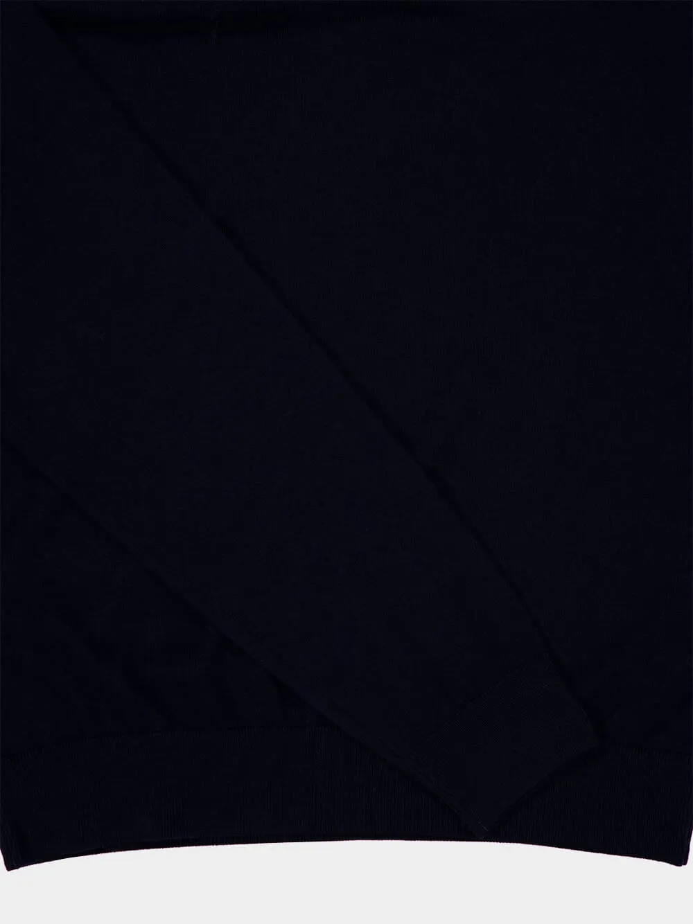 Navy Virgin Wool V-Neck Jumper sold by Fashion Clinic product image thumbnail 4