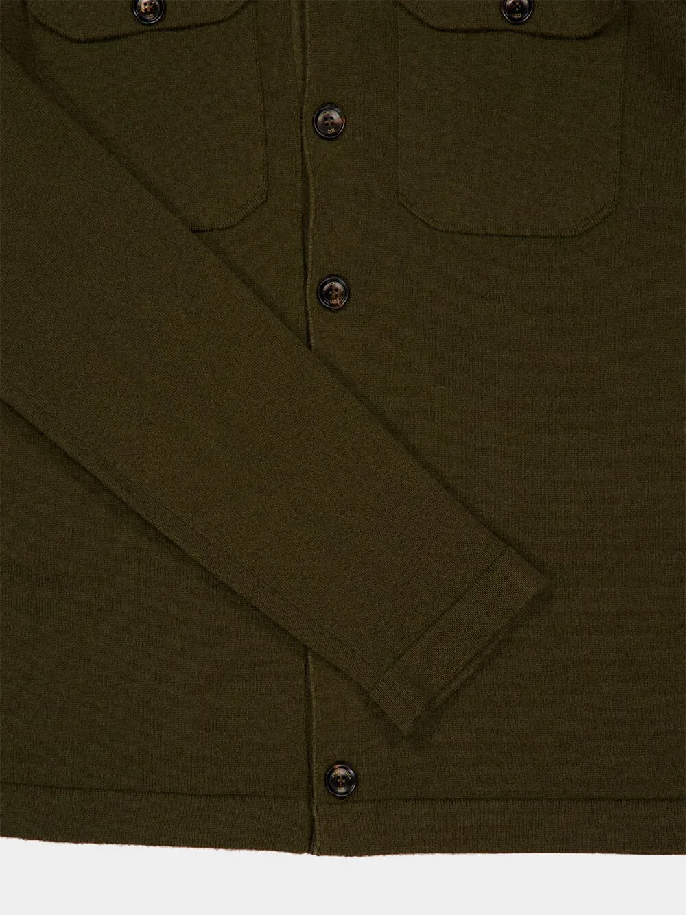 Brown Cashmere Button-Up Shirt Jacket sold by Fashion Clinic product image thumbnail 3