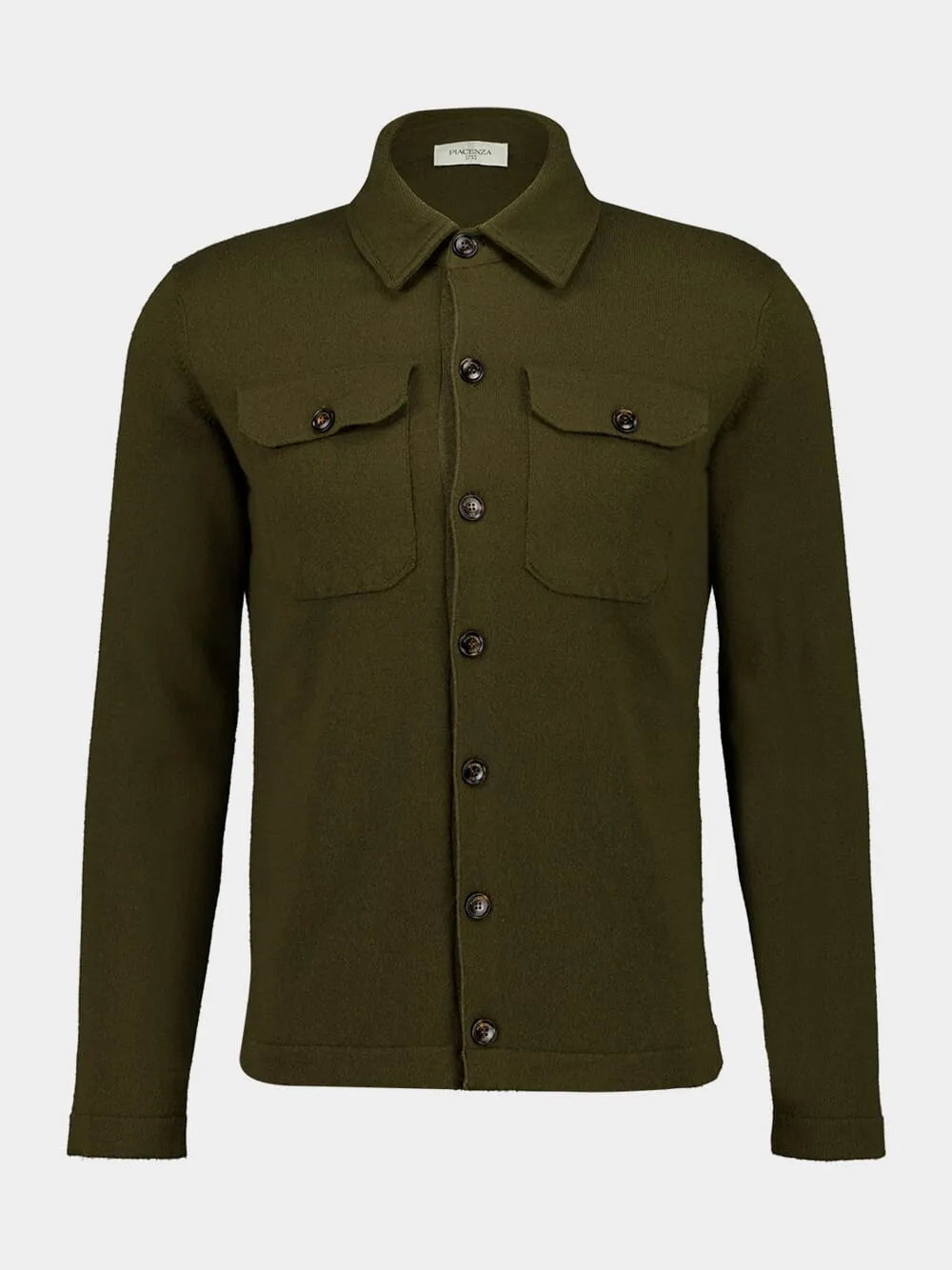 Brown Cashmere Button-Up Shirt Jacket sold by Fashion Clinic