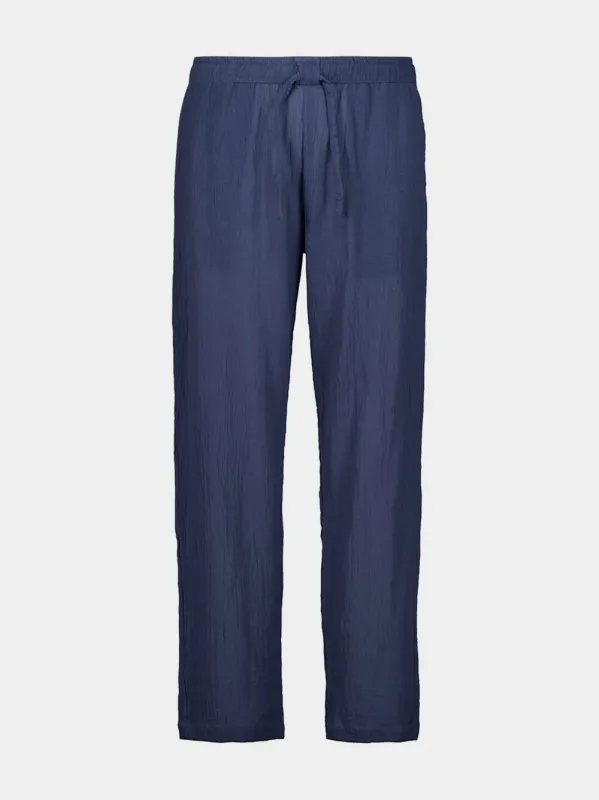 Indigo Blue Organic Cotton Baggy Trousers sold by Fashion Clinic