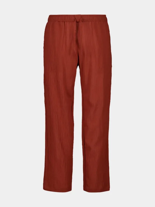 Terracotta Organic Cotton Baggy Trousers sold by Fashion Clinic