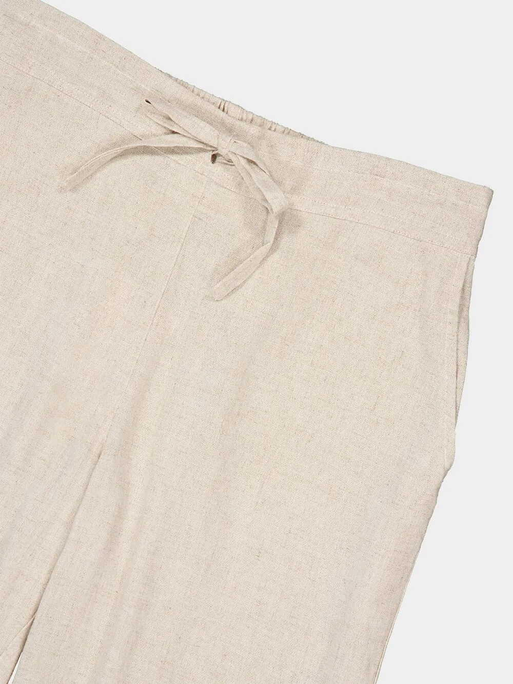 Cream Palmeta Linen Long Formal Pants sold by Fashion Clinic product image thumbnail 3