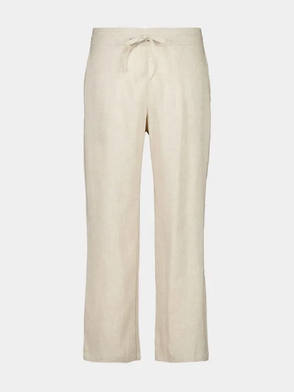Cream Palmeta Linen Long Formal Pants sold by Fashion Clinic