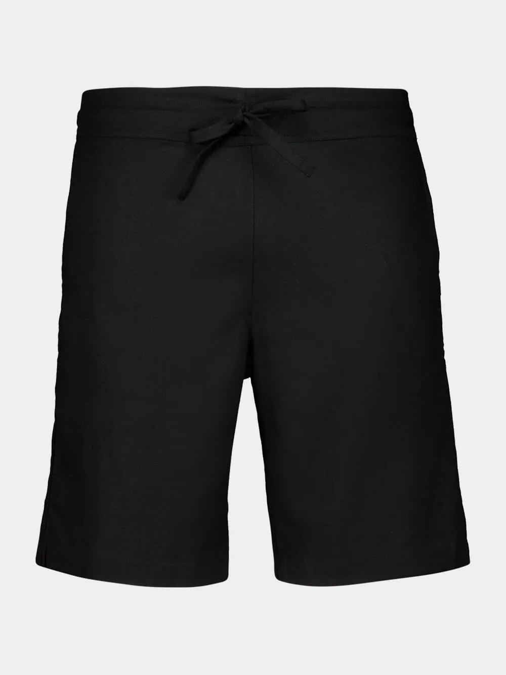 Black Palmeta Tailored Bermuda Shorts in Handmade Linen sold by Fashion Clinic
