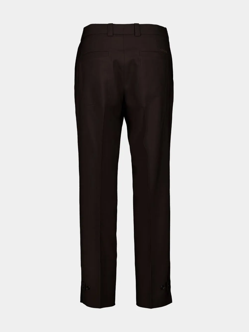 Brown Wool Gabardine Straight Trousers sold by Fashion Clinic product image thumbnail 2