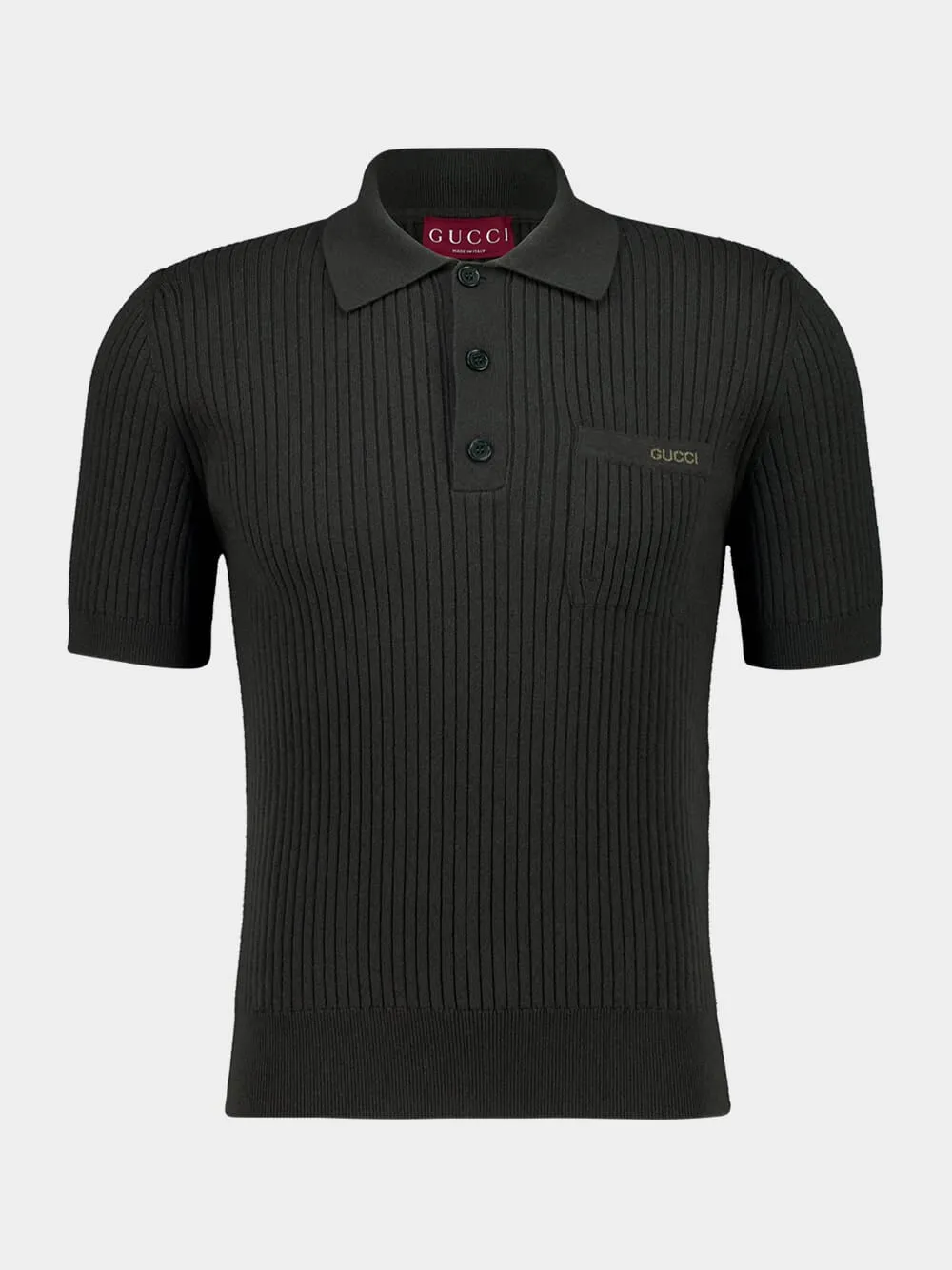 Forest Green Wool Knit Polo Shirt sold by Fashion Clinic
