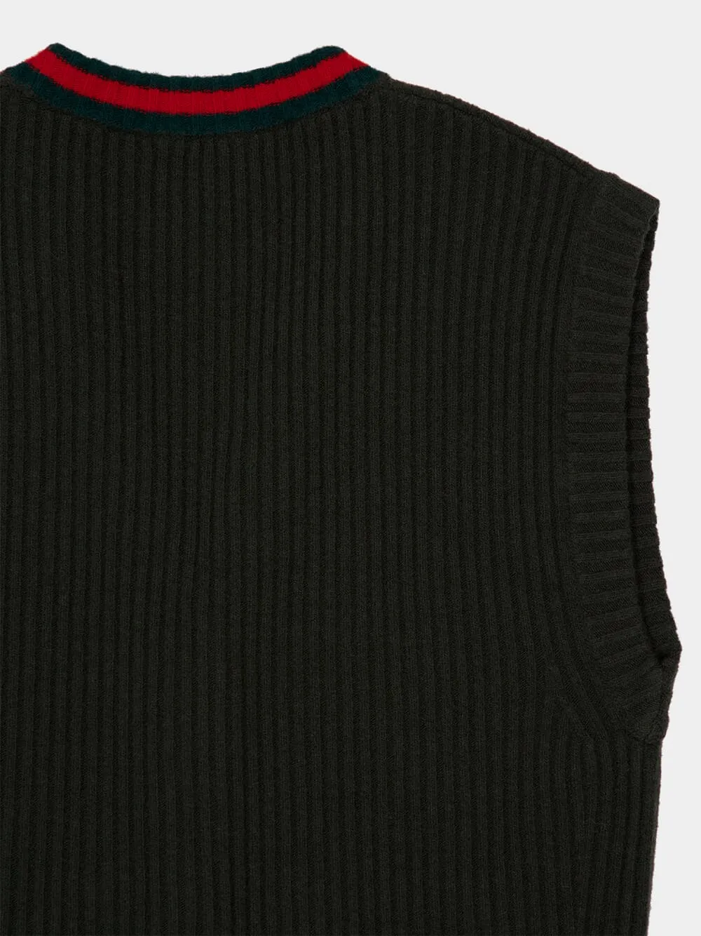 Forest Green Sleeveless Wool Cardigan sold by Fashion Clinic product image thumbnail 4