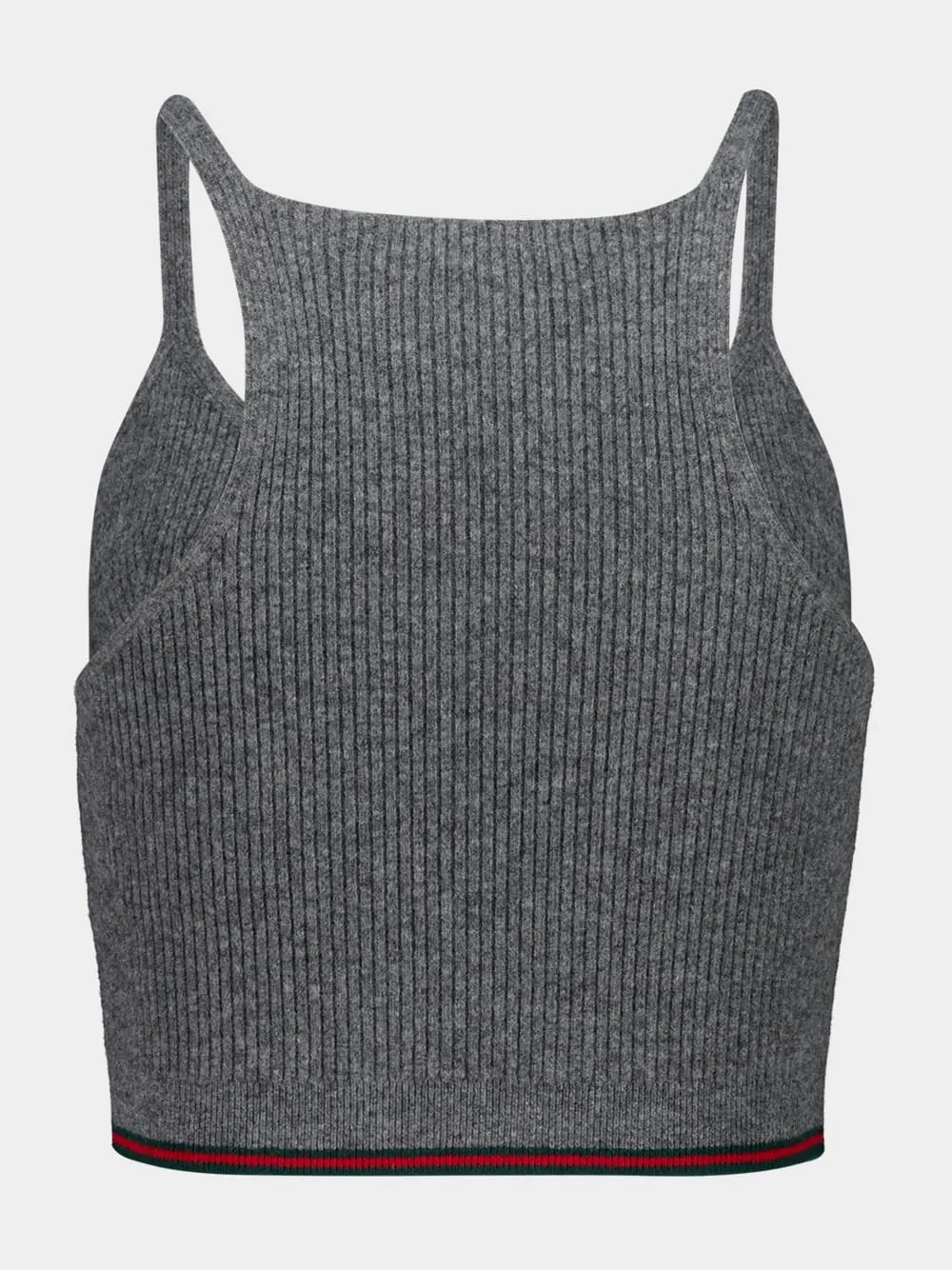 Dusty Grey Cropped Wool Knit Top sold by Fashion Clinic product image thumbnail 2