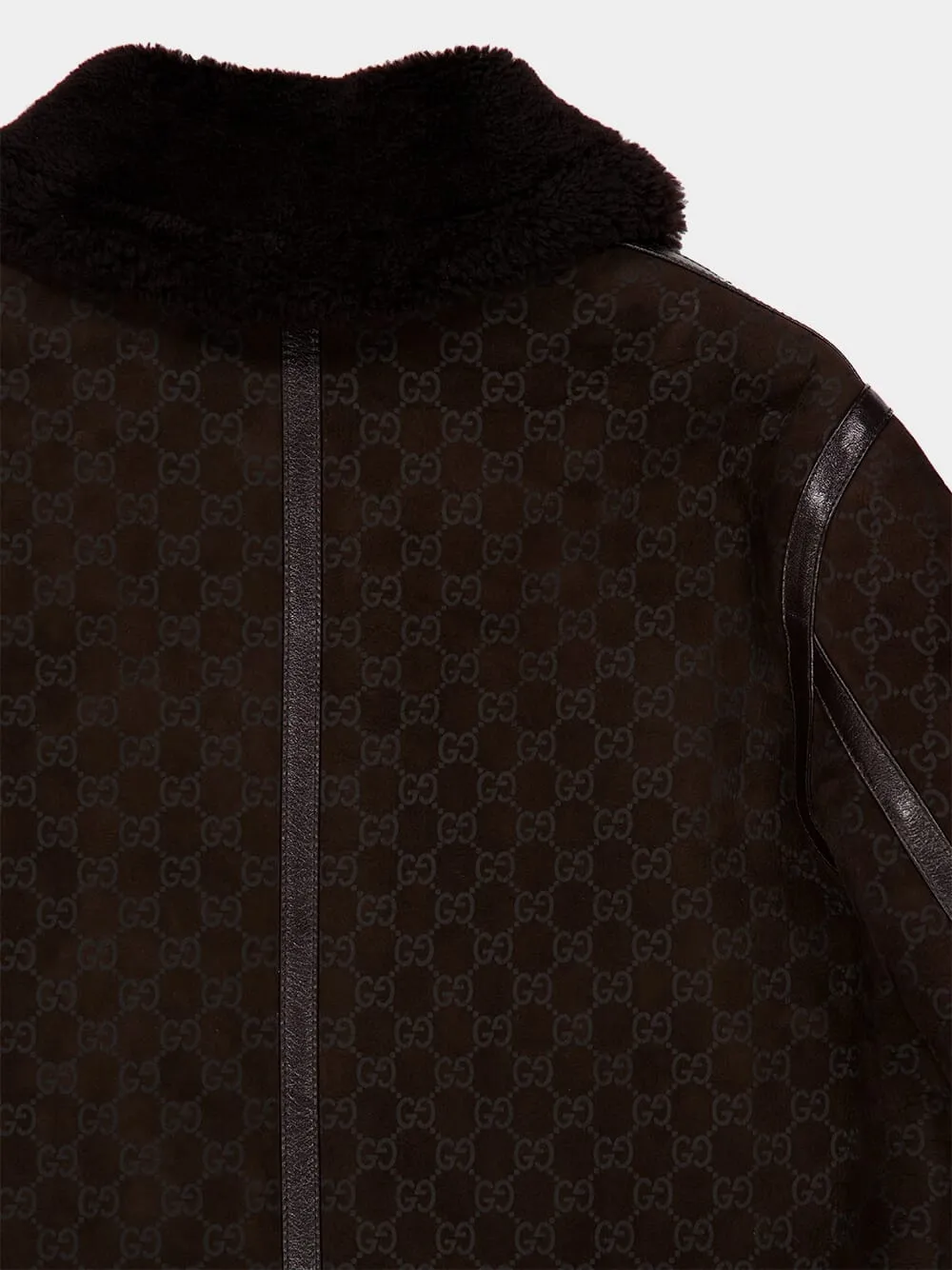 Espresso Brown Shearling Biker Jacket sold by Fashion Clinic product image thumbnail 5