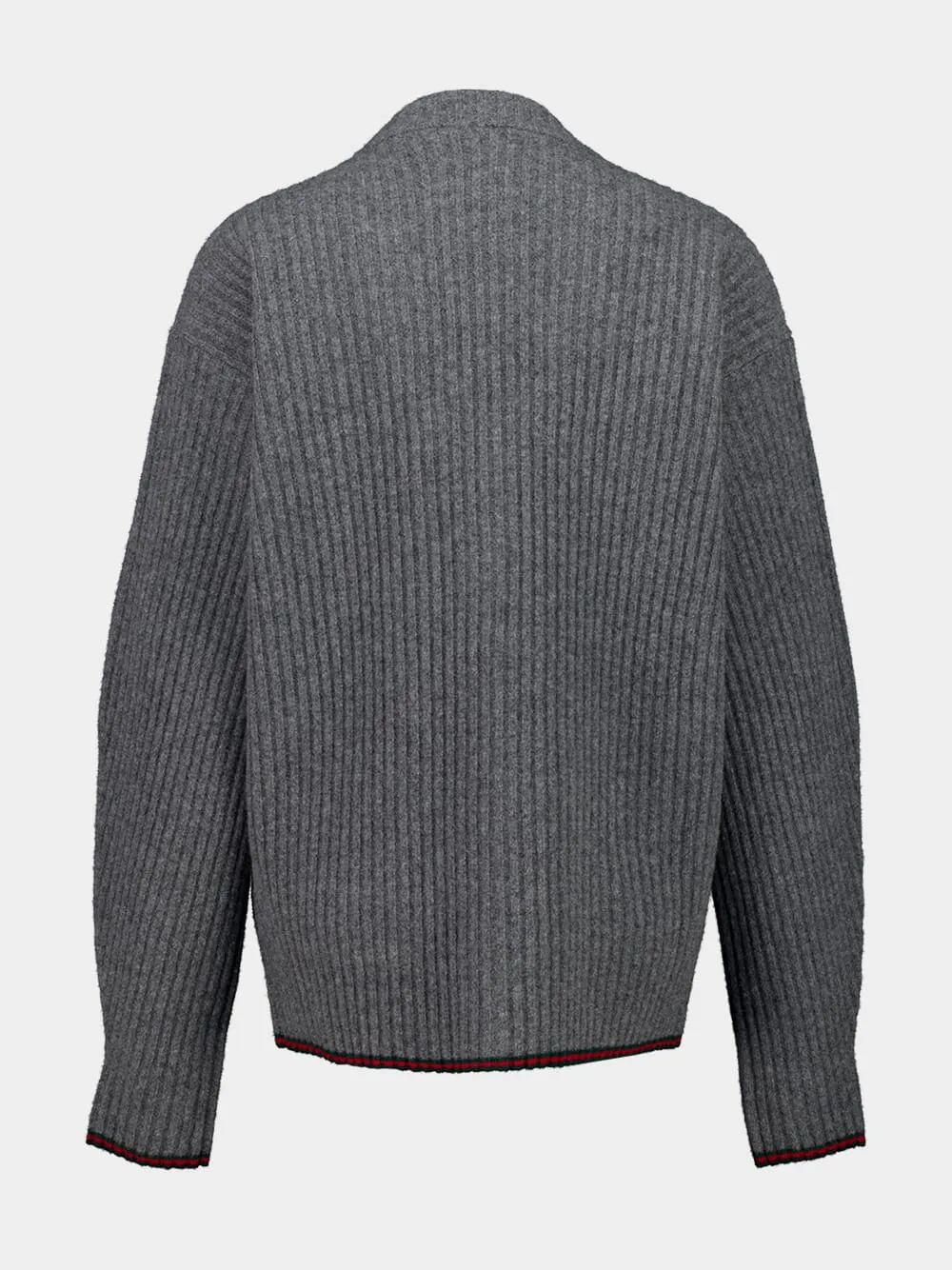 Dusty Grey Felted Wool Cardigan sold by Fashion Clinic product image thumbnail 2