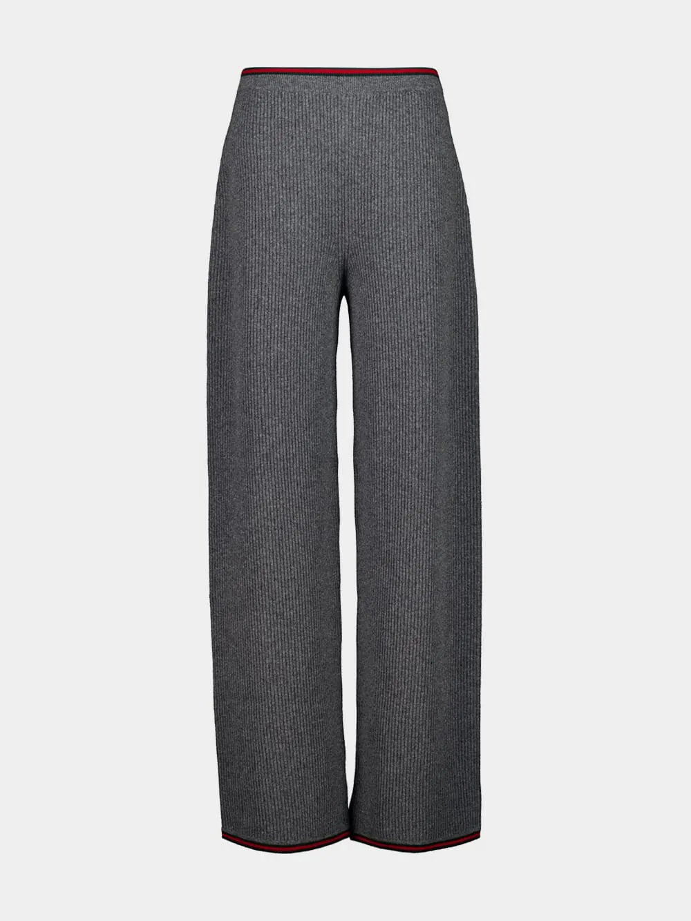 Dusty Grey Wool Straight-Leg Trousers sold by Fashion Clinic