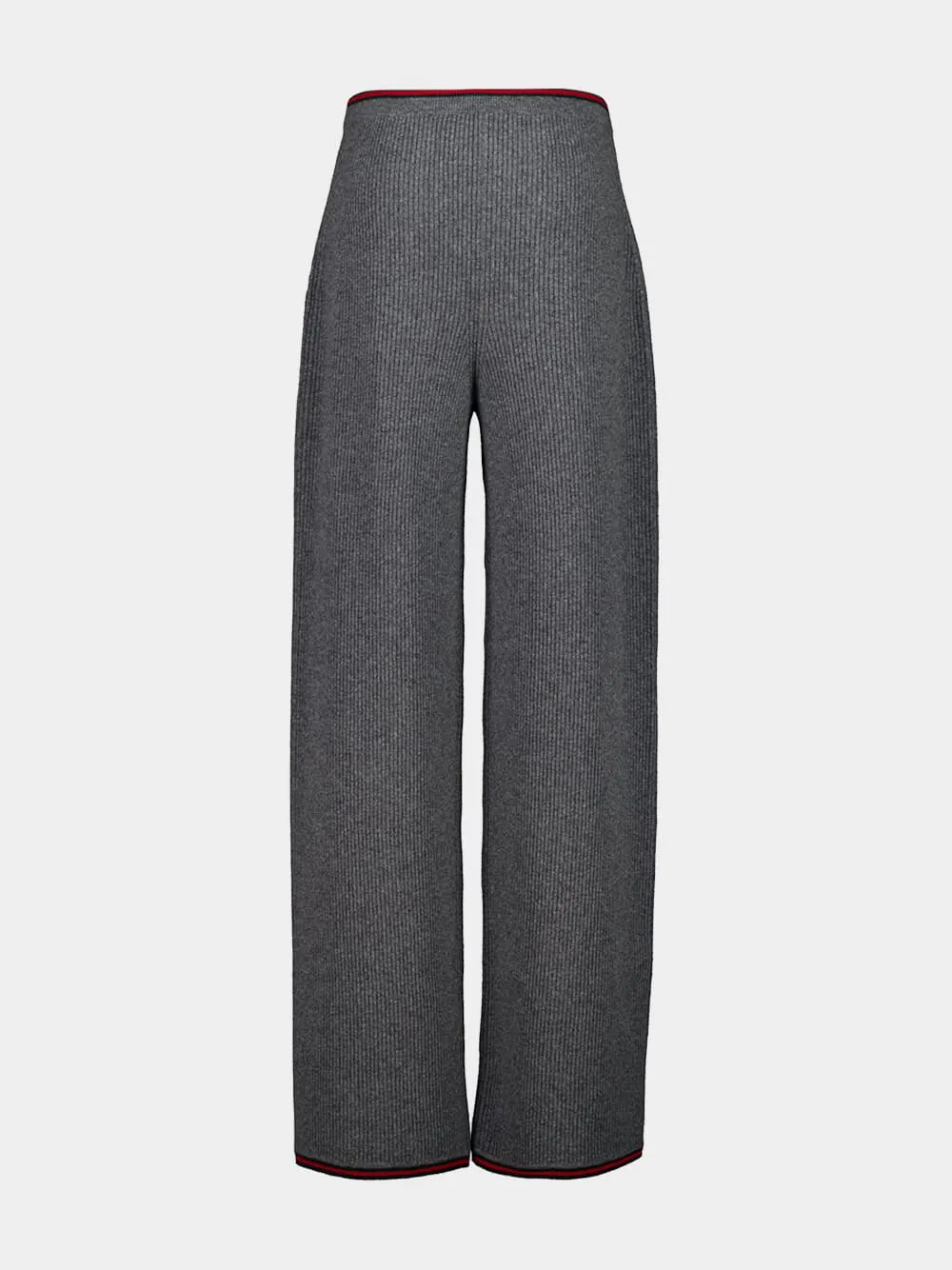 Dusty Grey Wool Straight-Leg Trousers sold by Fashion Clinic product image thumbnail 2