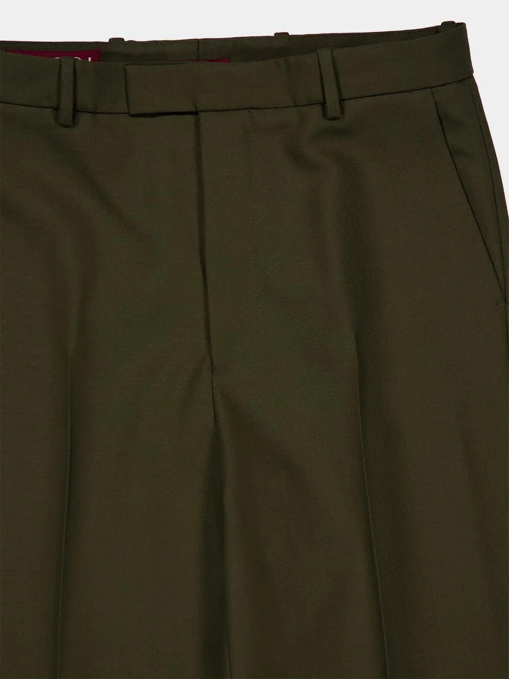 Shady Green Wool Wide-Leg Trousers sold by Fashion Clinic product image thumbnail 3