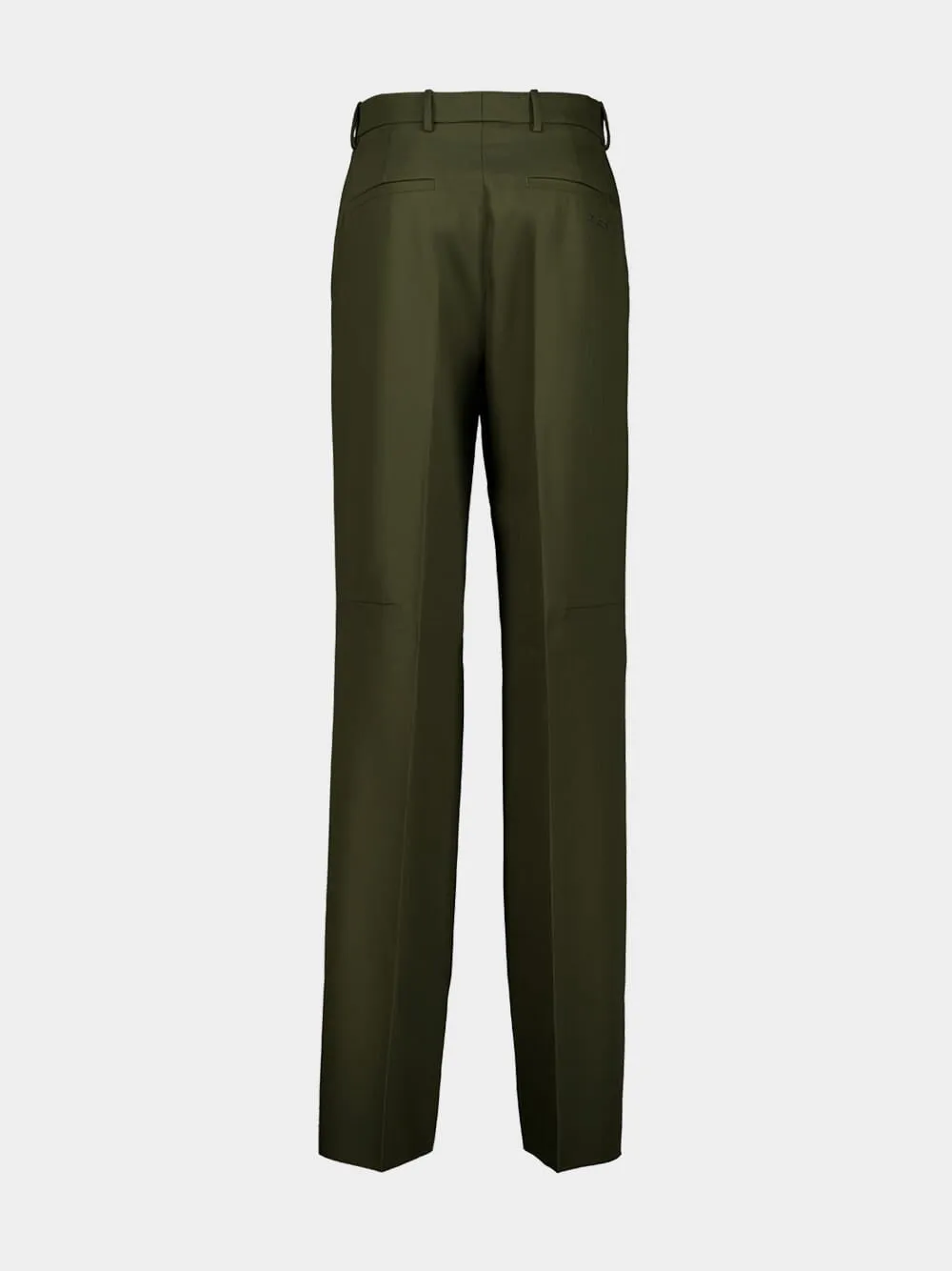 Shady Green Wool Wide-Leg Trousers sold by Fashion Clinic product image thumbnail 2