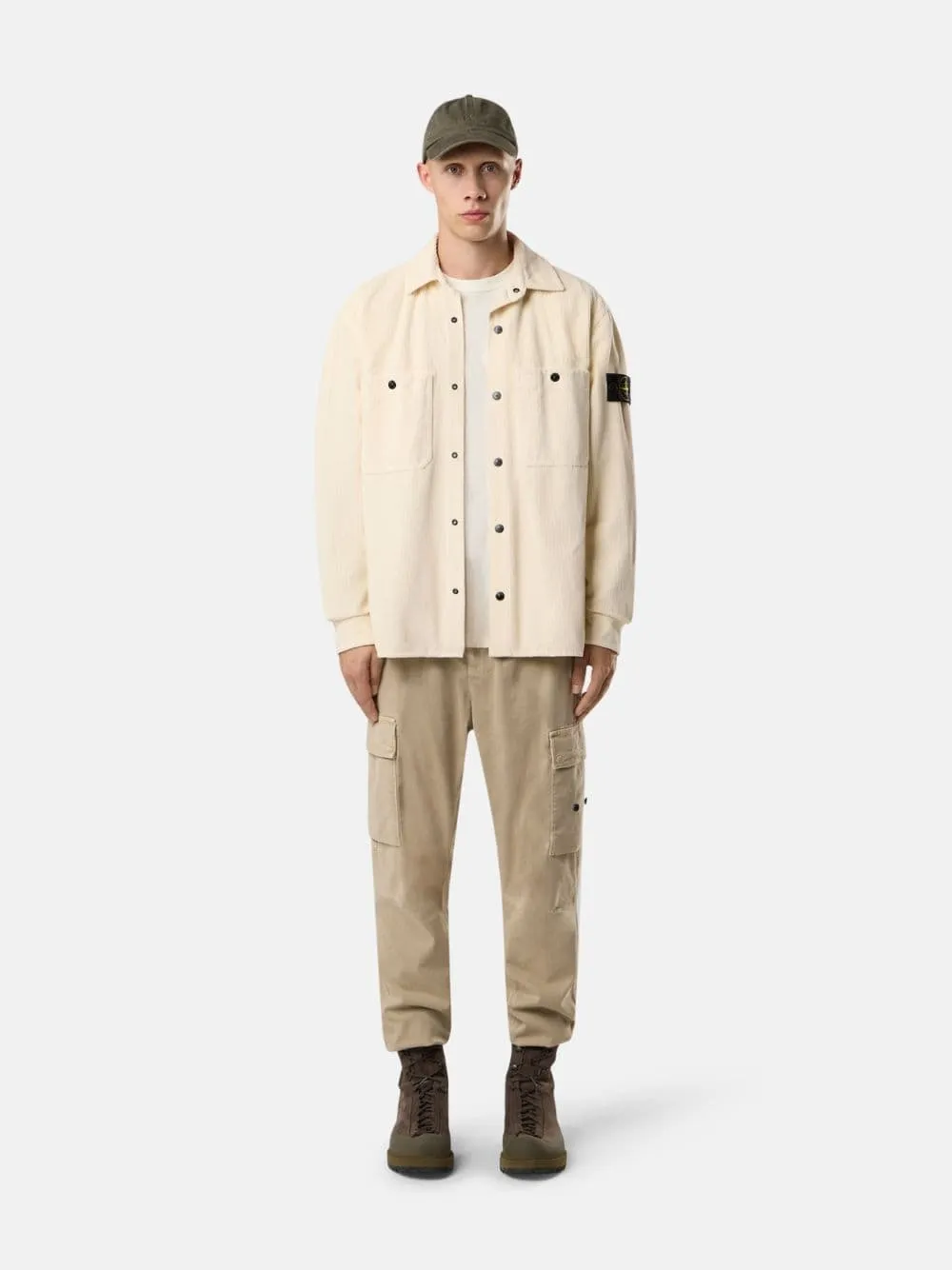 Ivory Corduroy Organic Cotton Overshirt sold by Fashion Clinic