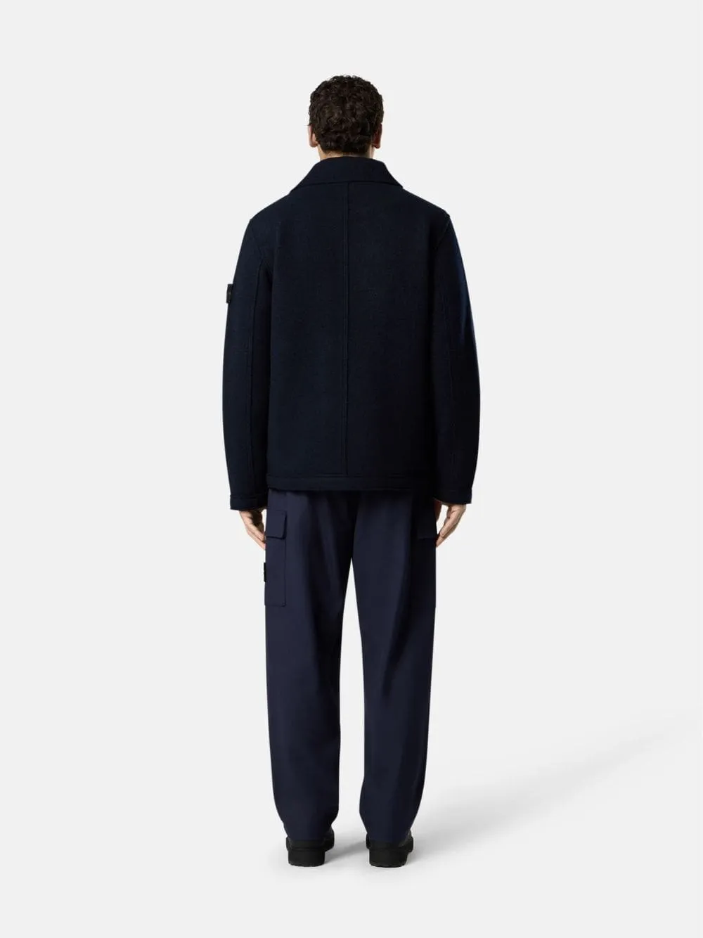 Navy Blue Felted Wool Pea Coat sold by Fashion Clinic product image thumbnail 4