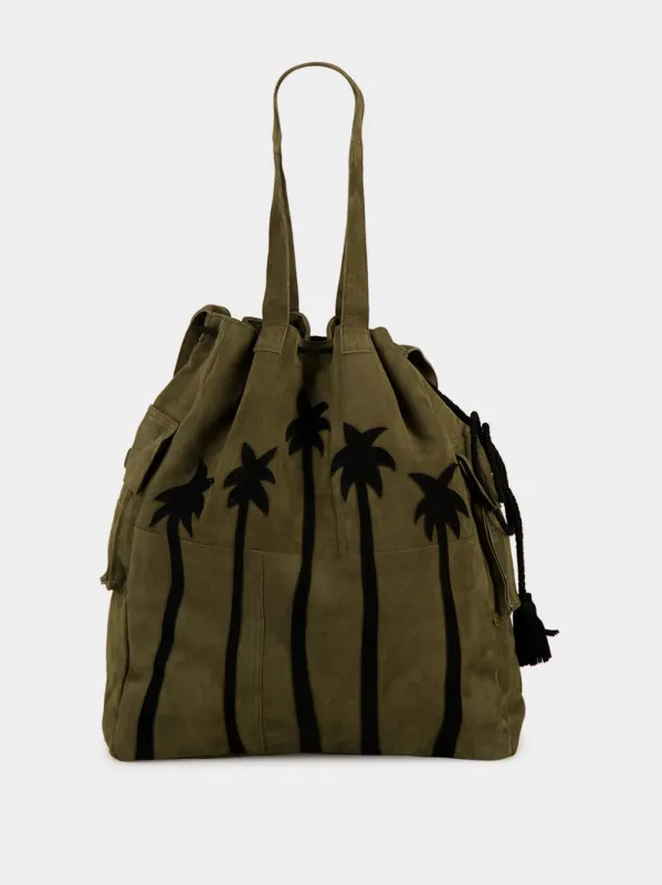 Khaki Green Suede Palmor Bag sold by Fashion Clinic