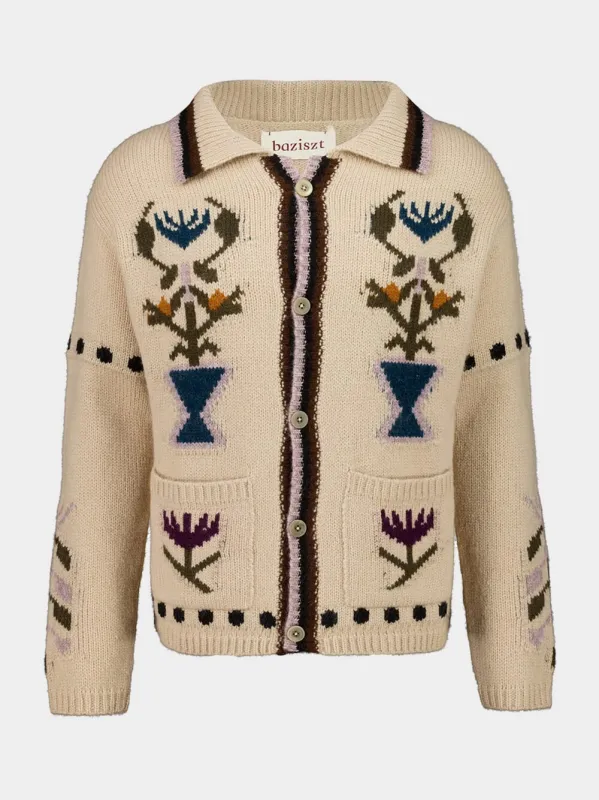 Off-White Garden Wool Cardigan sold by Fashion Clinic