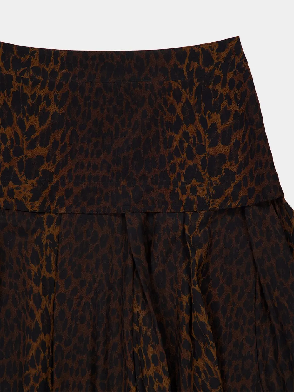 Leopard Print Silk Godet Midi Skirt sold by Fashion Clinic product image thumbnail 3