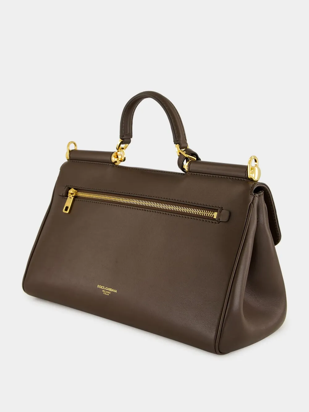 My Sicily Brown Leather Handbag sold by Fashion Clinic product image thumbnail 5