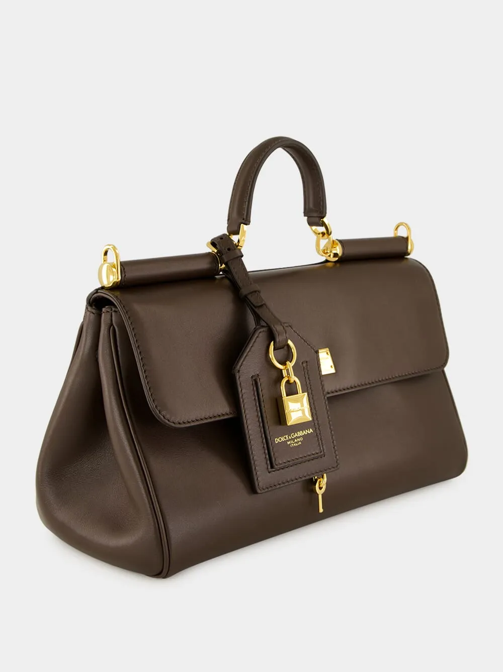 My Sicily Brown Leather Handbag sold by Fashion Clinic product image thumbnail 3