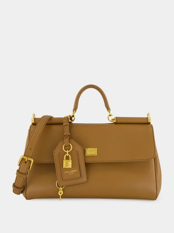 My Sicily Caramel Brown Leather Handbag sold by Fashion Clinic