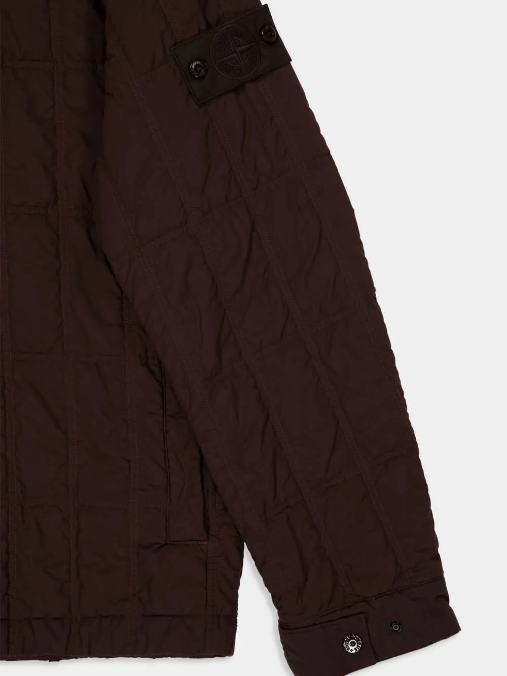 Dark Brown Quilted Zip Jacket sold by Fashion Clinic product image thumbnail 4