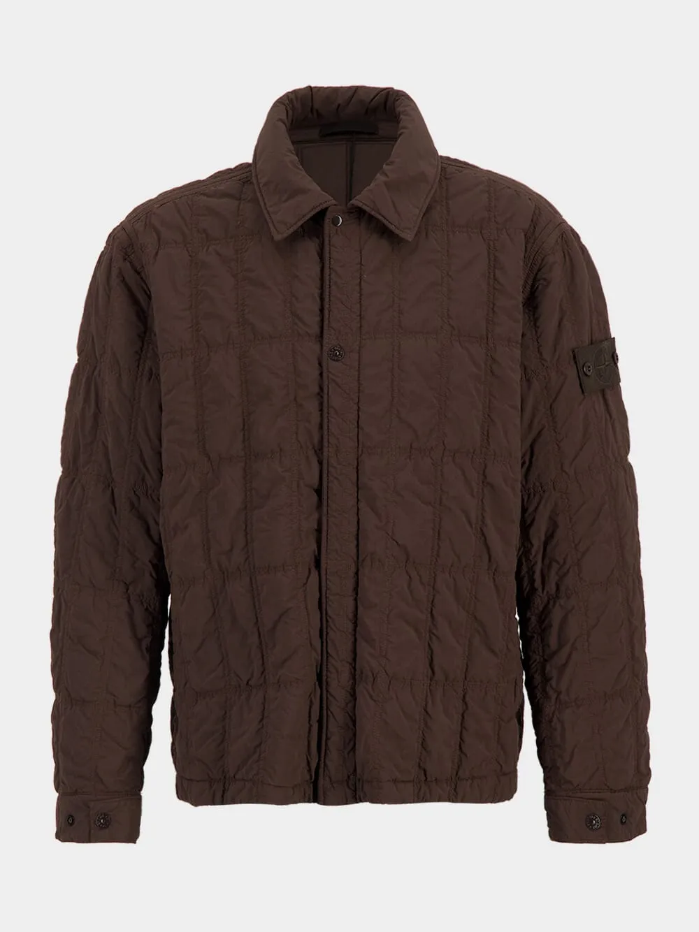 Dark Brown Quilted Zip Jacket sold by Fashion Clinic