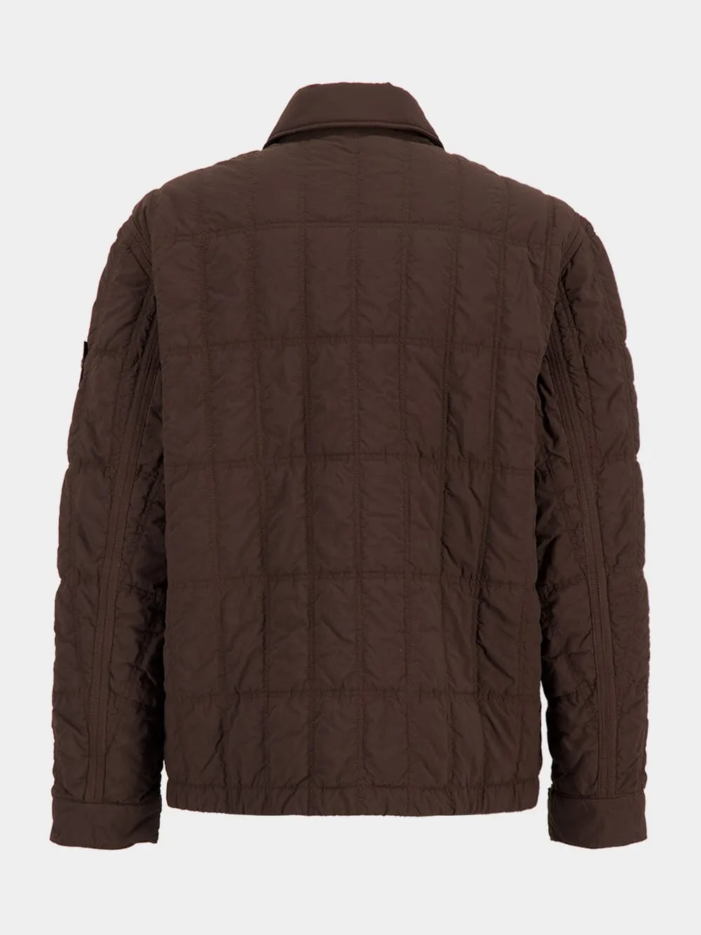 Dark Brown Quilted Zip Jacket sold by Fashion Clinic product image thumbnail 2