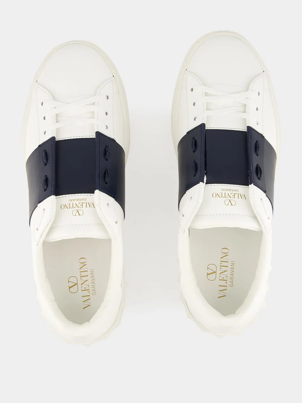 White and Blue Calfskin Open Sneaker sold by Fashion Clinic product image thumbnail 4