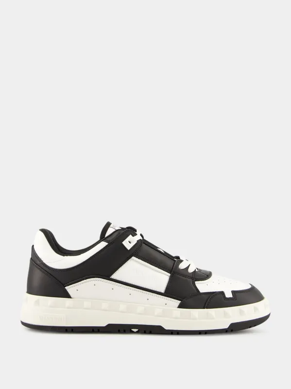 Black Freedots Calfskin Low-Top Sneaker sold by Fashion Clinic
