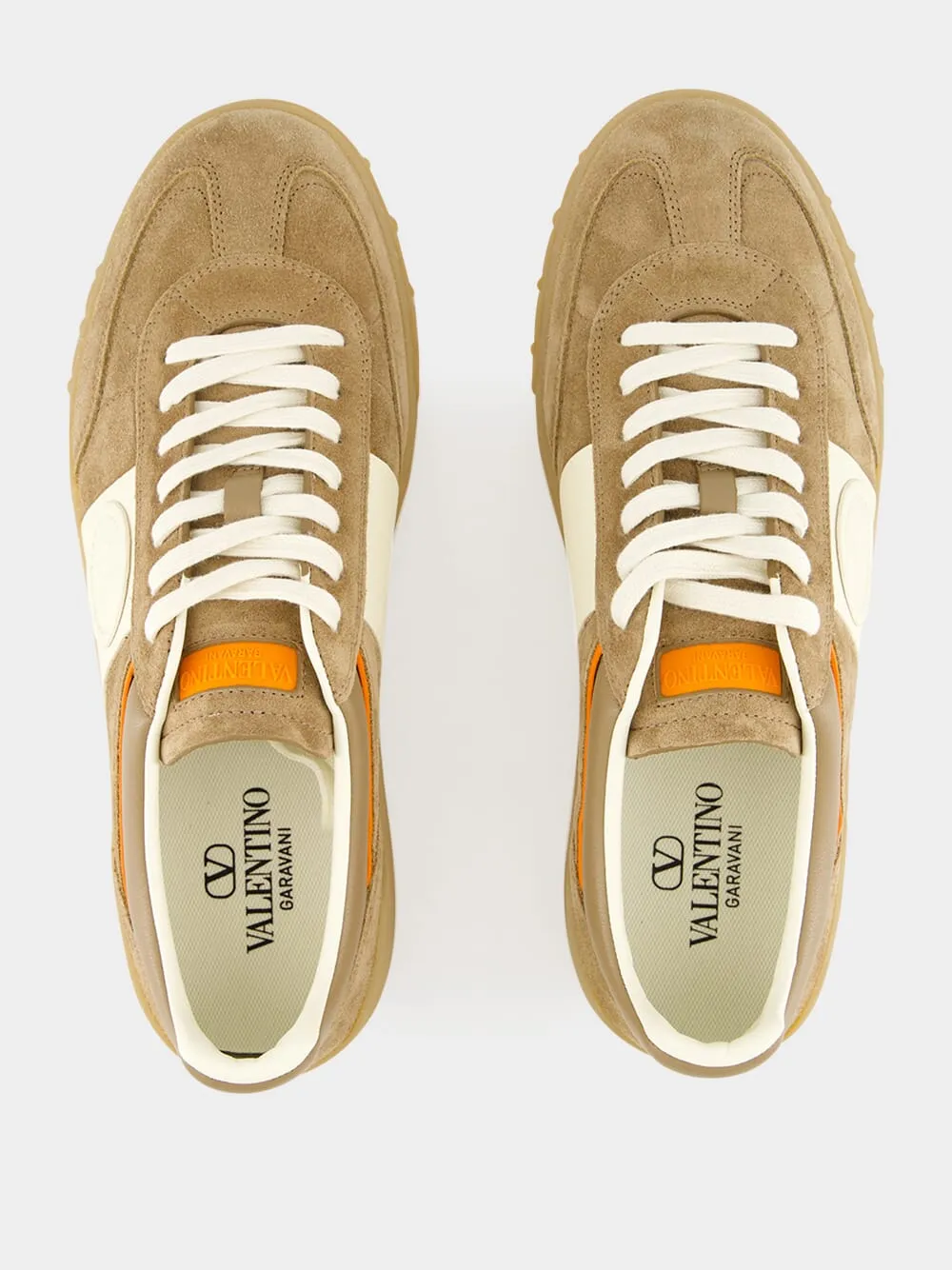 Khaki and Ivory Upvillage Low-Top Sneaker sold by Fashion Clinic product image thumbnail 4