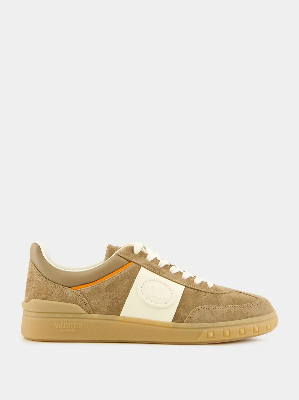Khaki and Ivory Upvillage Low-Top Sneaker sold by Fashion Clinic