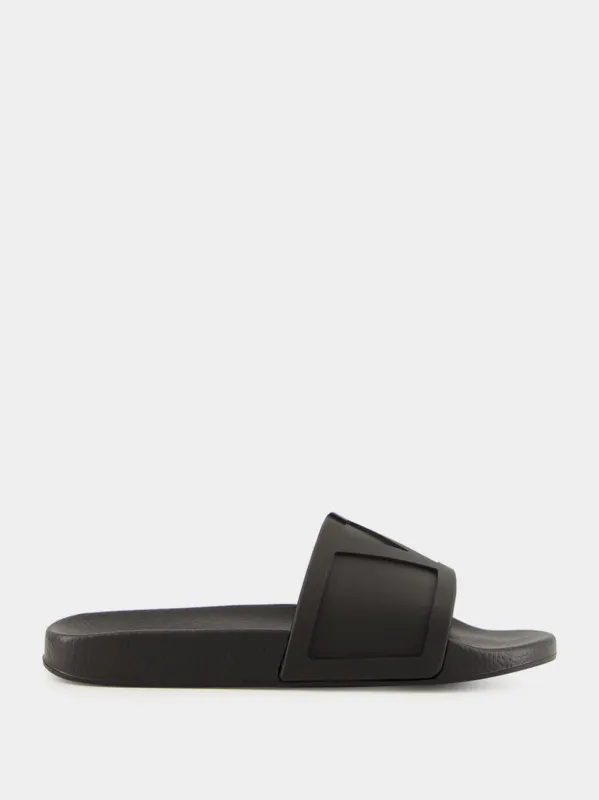 Black Vlogo Poolside Slides sold by Fashion Clinic