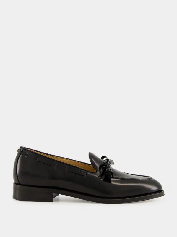 Black Bowshire Calfskin Loafers sold by Fashion Clinic