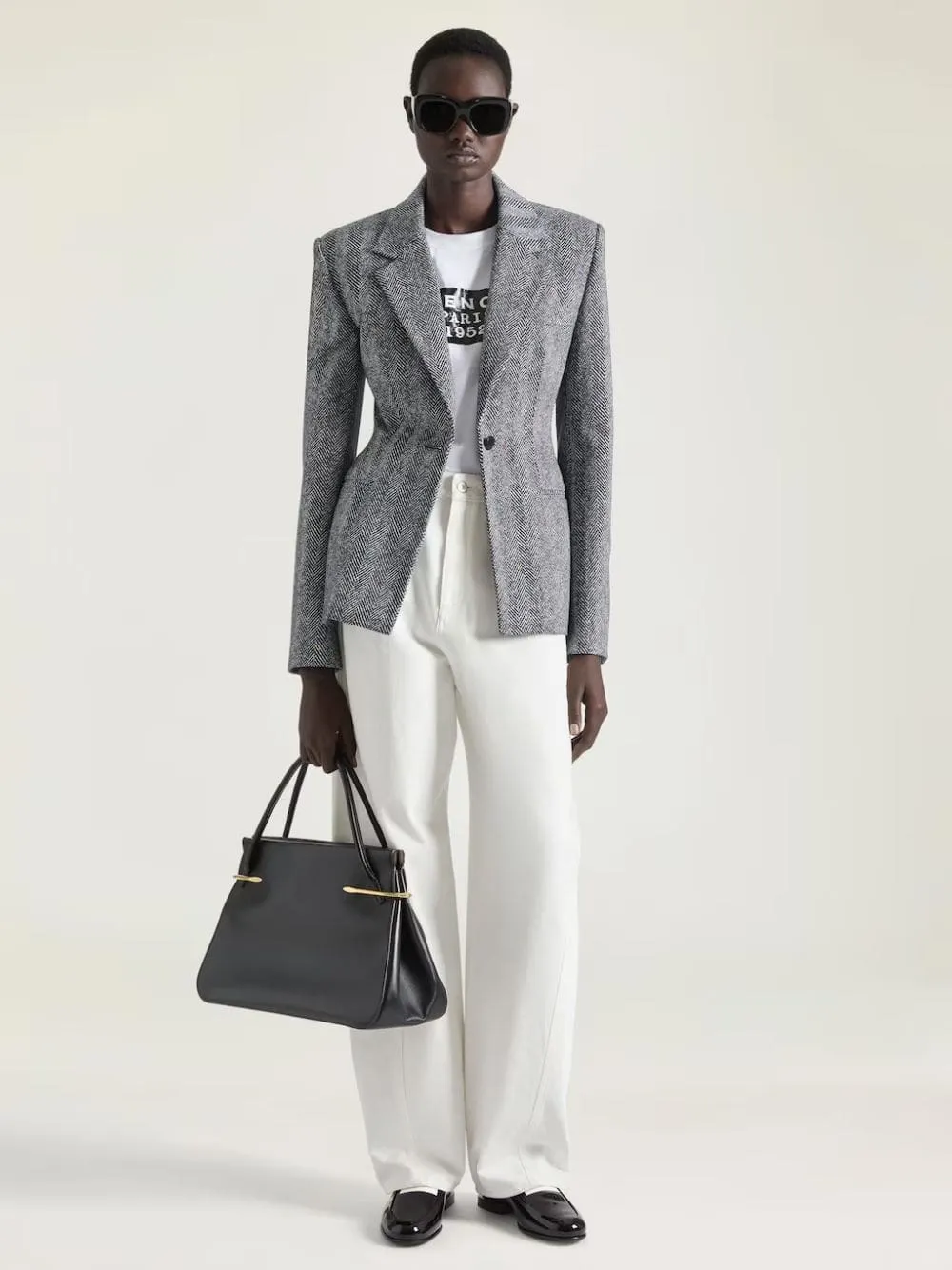 Black Large Pinch Leather Handbag sold by Fashion Clinic