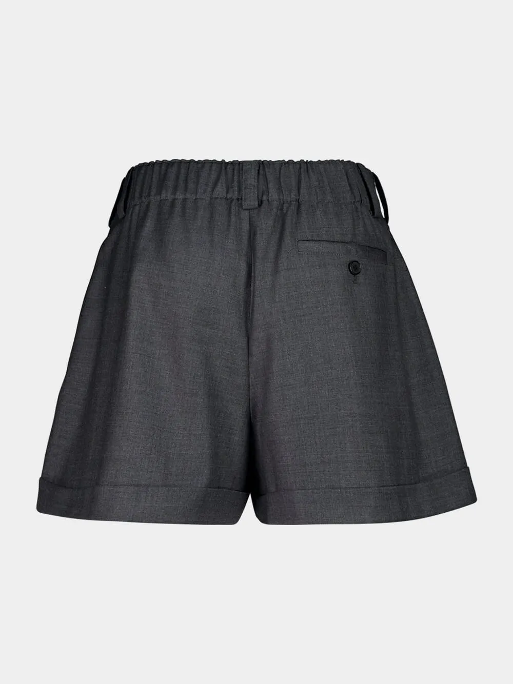Grey Mix Double Pleat Wool Shorts sold by Fashion Clinic product image thumbnail 3