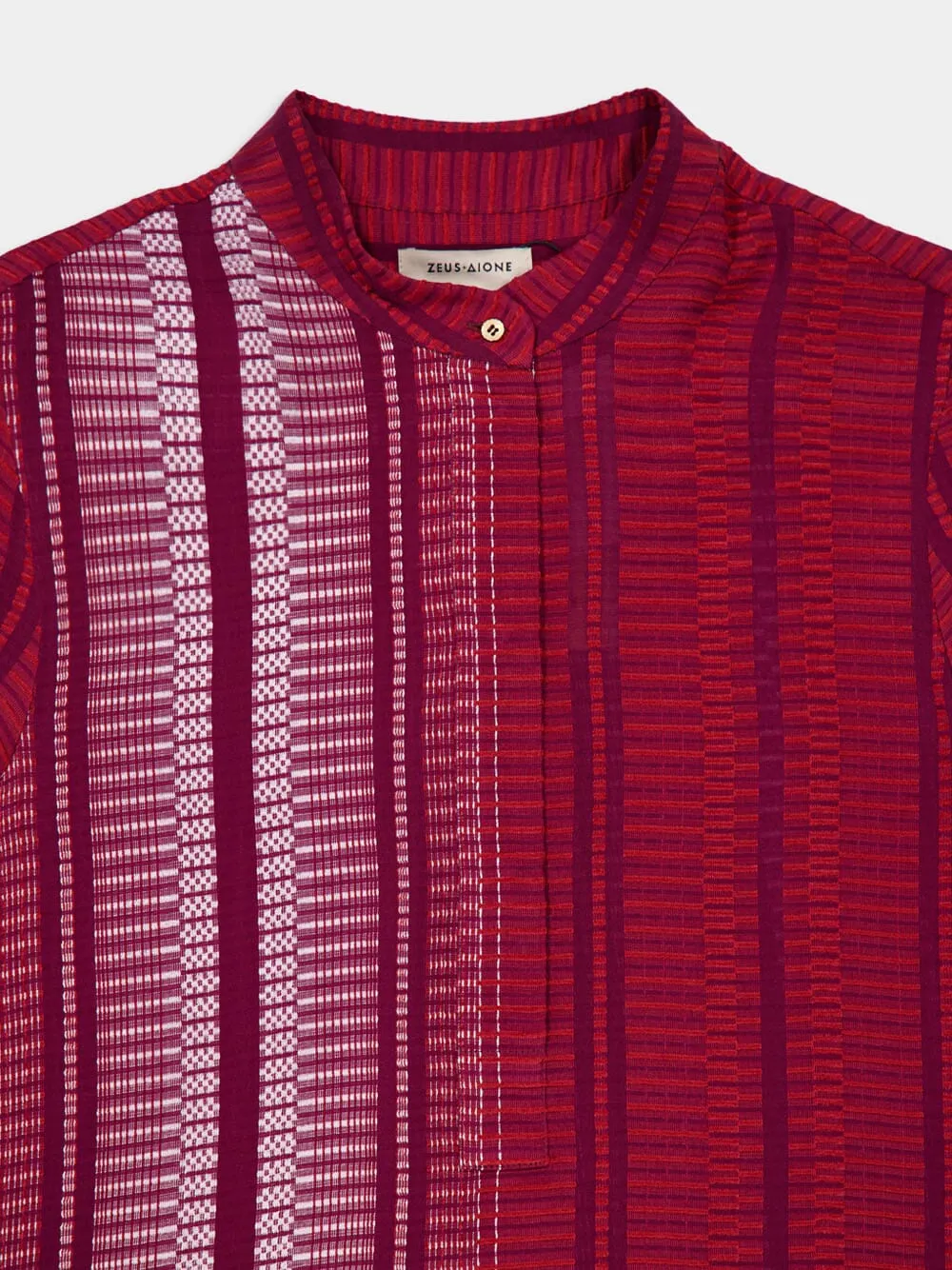 Burgundy Hera Silk Textured Blouse sold by Fashion Clinic product image thumbnail 3