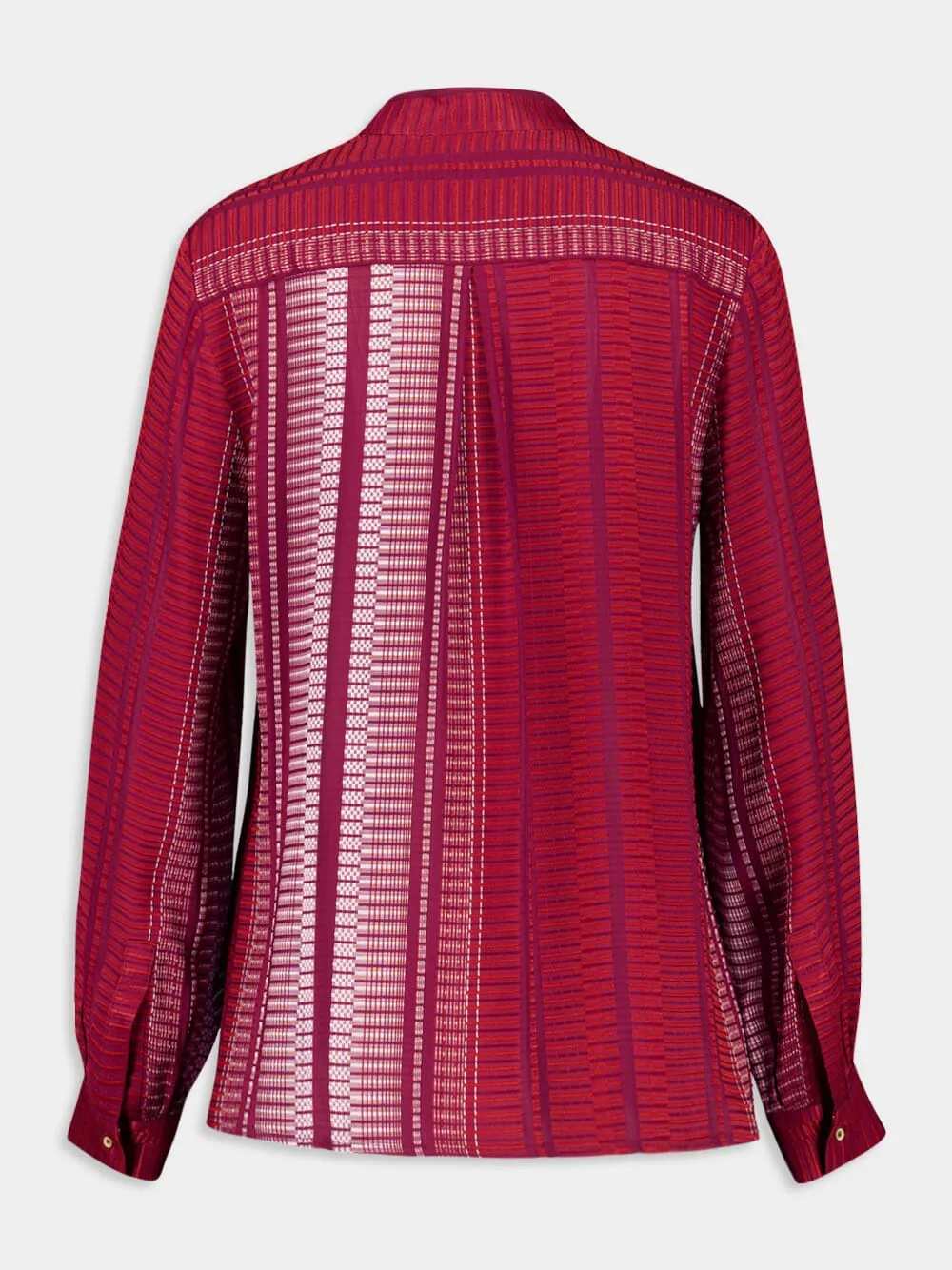 Burgundy Hera Silk Textured Blouse sold by Fashion Clinic product image thumbnail 2