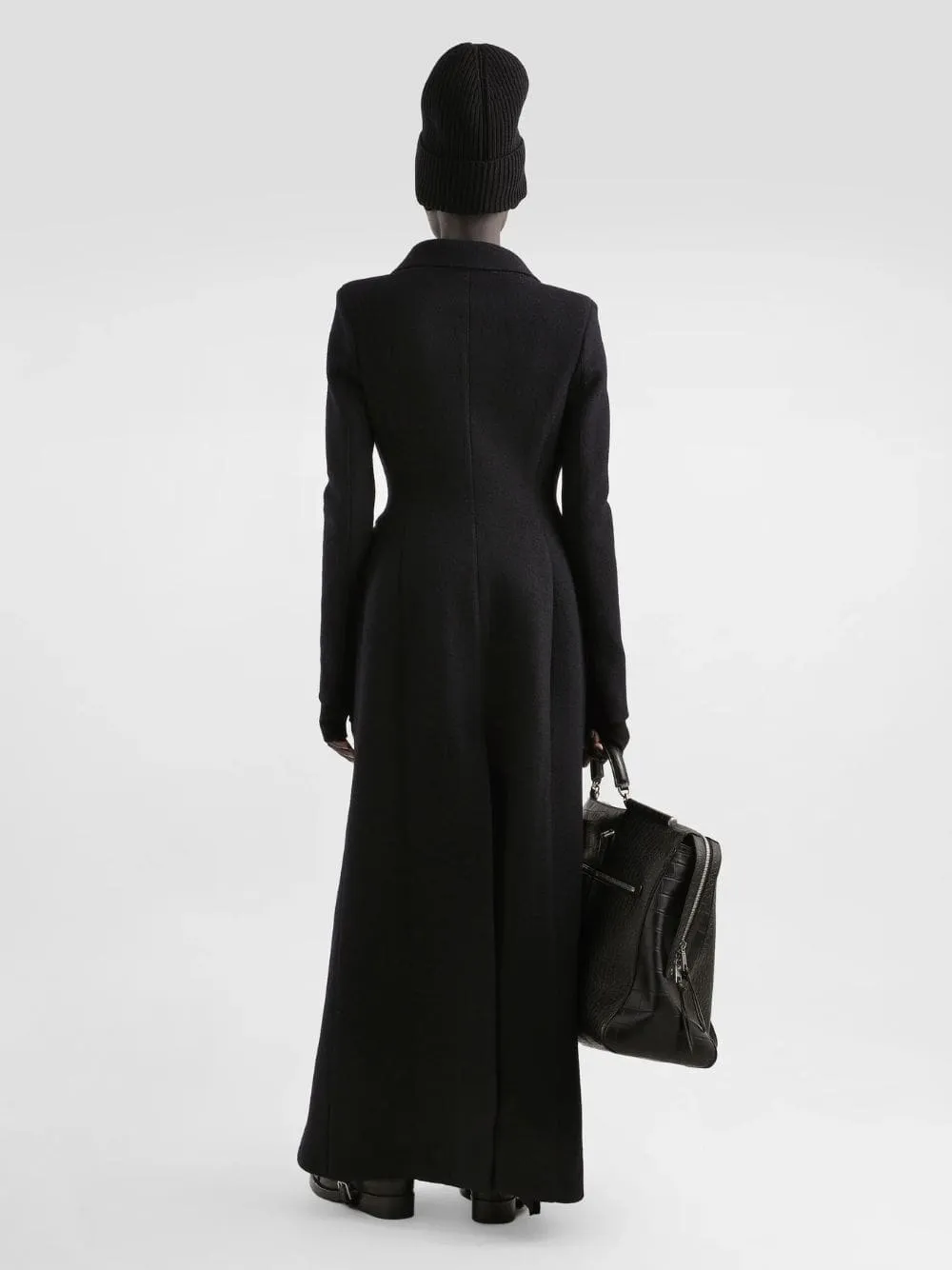 Black Double-Breasted Wool Coat sold by Fashion Clinic product image thumbnail 4