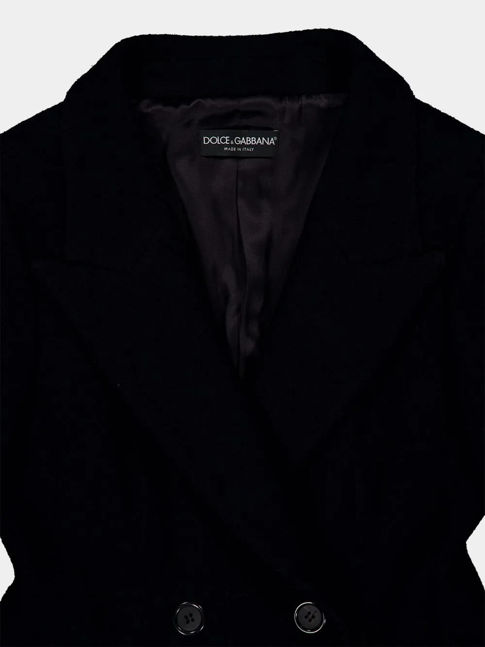 Black Double-Breasted Wool Coat sold by Fashion Clinic product image thumbnail 5