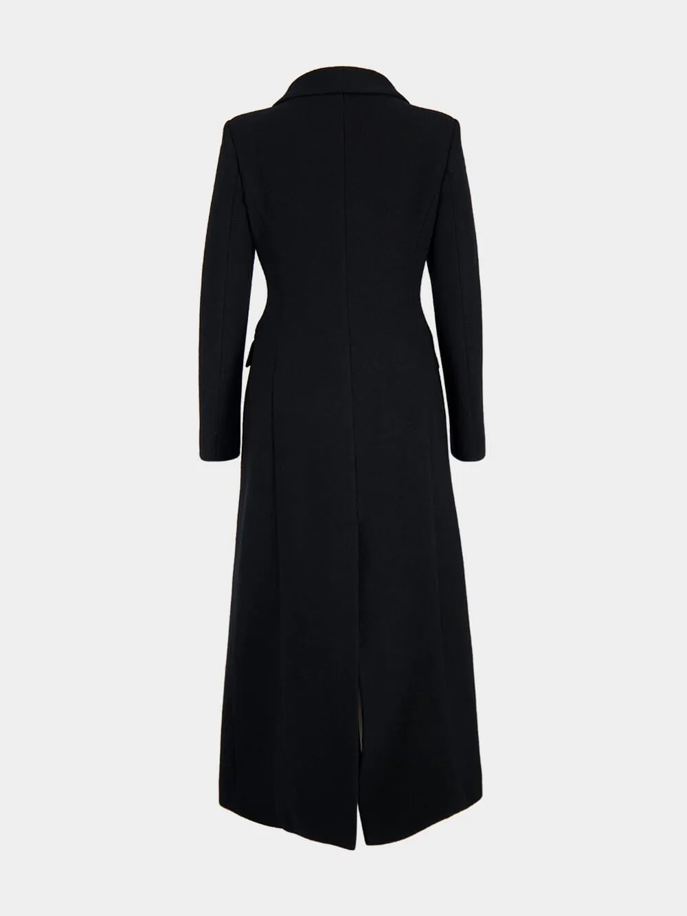 Black Double-Breasted Wool Coat sold by Fashion Clinic product image thumbnail 3
