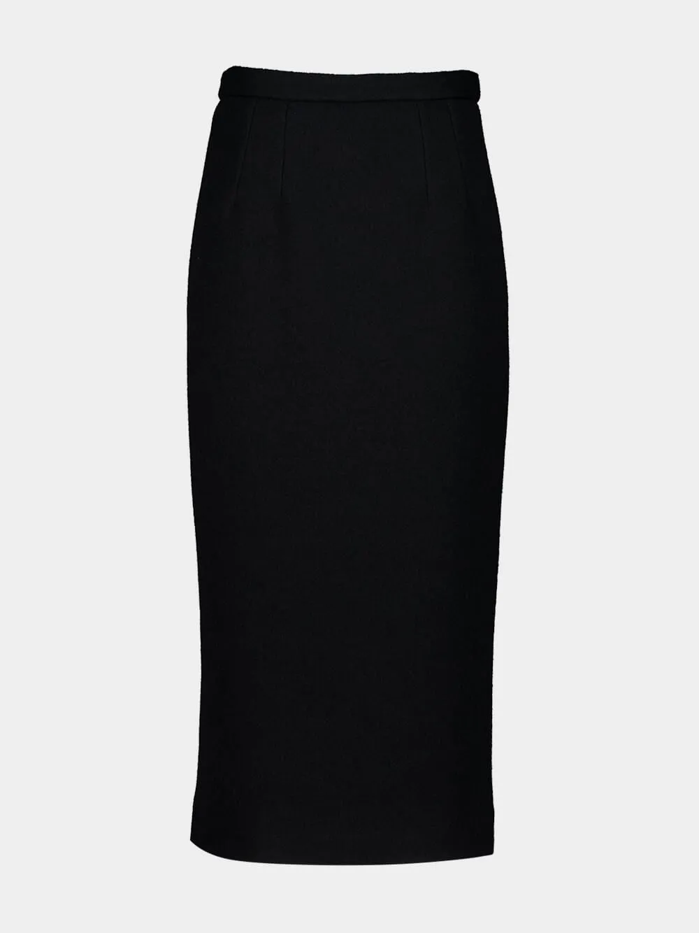 Black Wool Pencil Skirt sold by Fashion Clinic