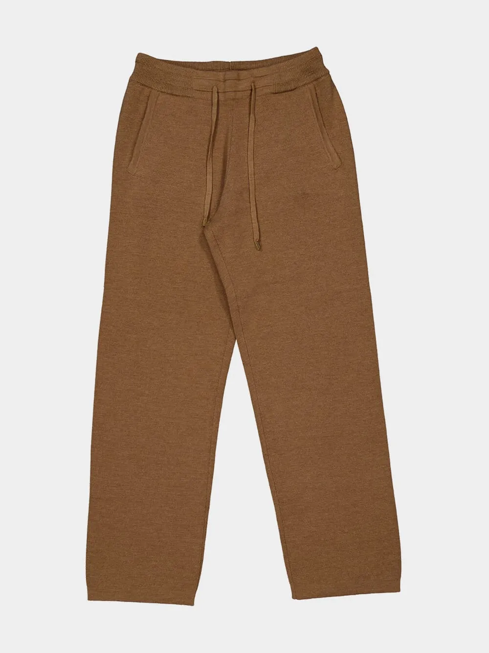 Camel Wool Straight Trousers sold by Fashion Clinic product image thumbnail 4