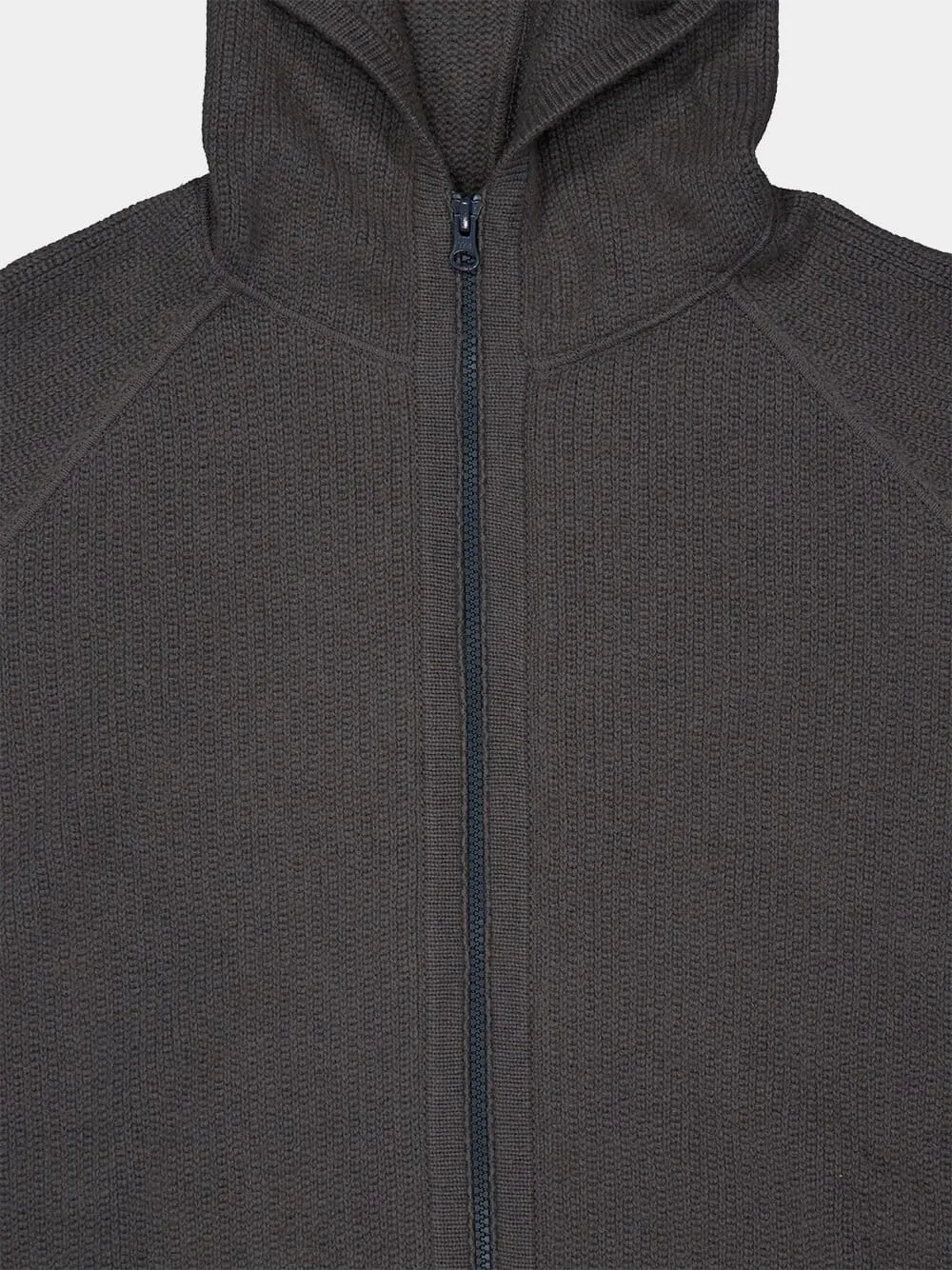 Dark Grey Cashmere Zip-Up Hooded Jumper sold by Fashion Clinic product image thumbnail 5