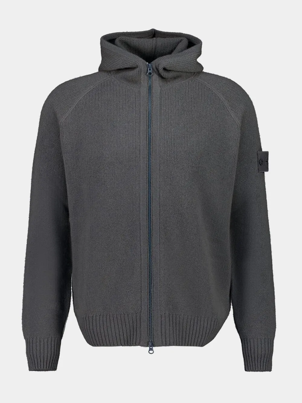 Dark Grey Cashmere Zip-Up Hooded Jumper sold by Fashion Clinic product image thumbnail 2