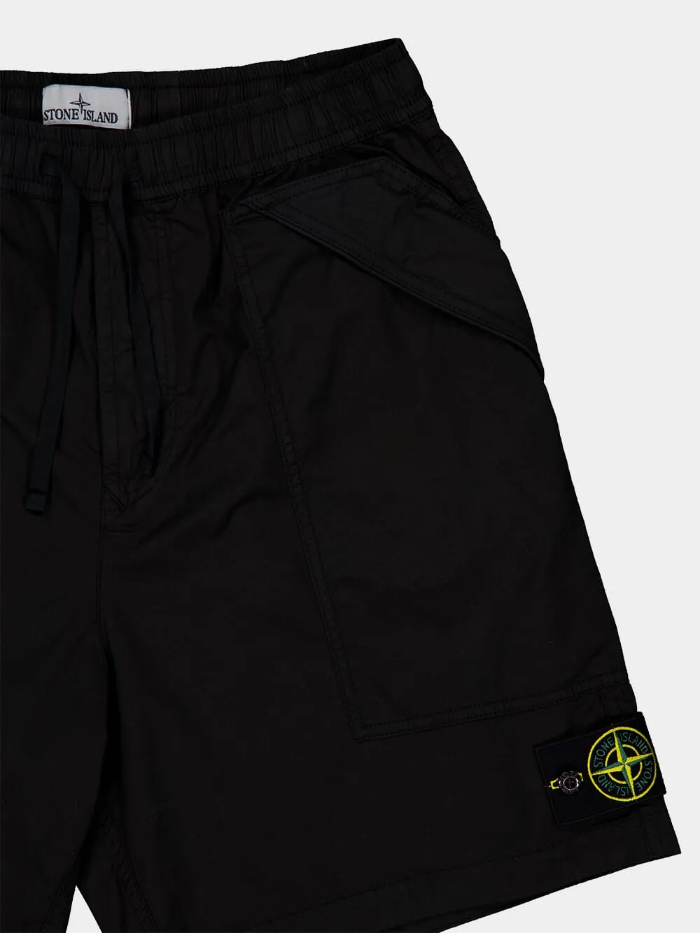 Black Regular-Fit Cotton Bermuda Shorts sold by Fashion Clinic product image thumbnail 3