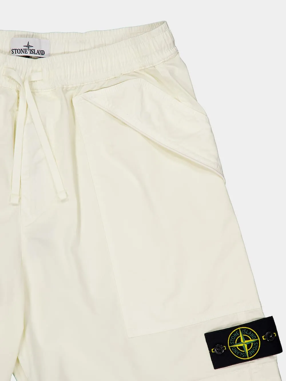 Ivory Regular-Fit Cotton Bermuda Shorts sold by Fashion Clinic product image thumbnail 3