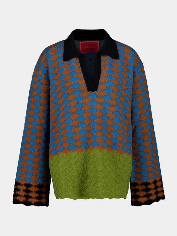 Multicolour Lounge Print Wool Jumper sold by Fashion Clinic