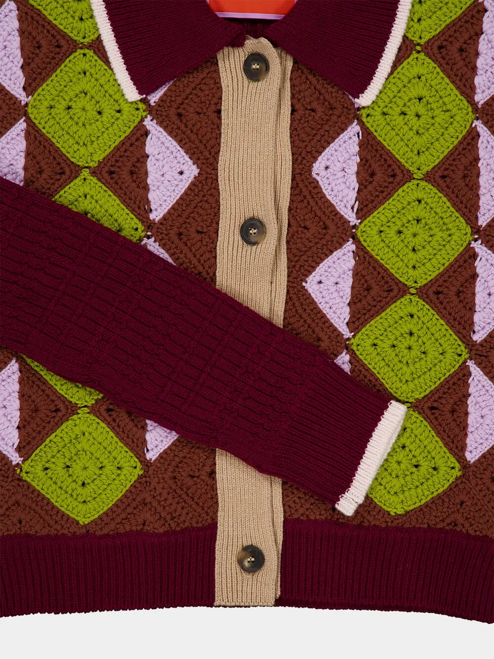 Multicolour Wool Crochet Mini Cardigan sold by Fashion Clinic product image thumbnail 5